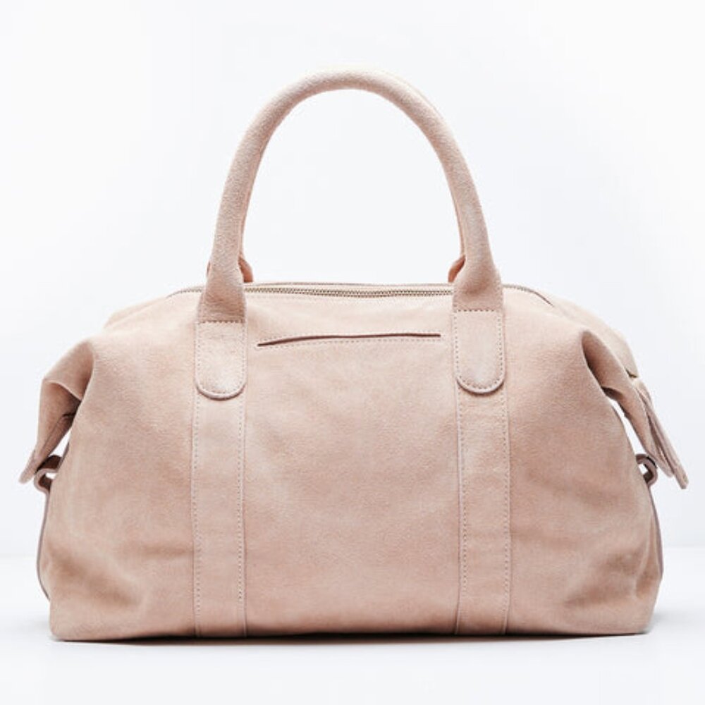 M.I.L.A. Ria Luxury Sued Leather Duffle Bag - Rose - NWT